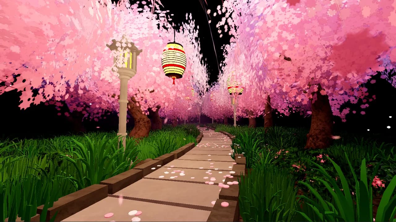 Map generated in VibeStarter : Cherry blossoms at night